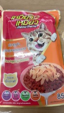 reviewร้านแนะนำMeow Meow เหมียวเหมียว อาหารเปียกแมวแบบซอง มีหลายรสชาต ขนาด 85 g comment 3