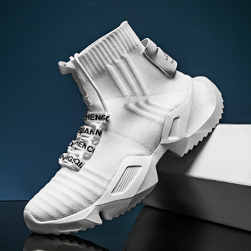 2024 Off-white Mens Korean Fashion Sports Shoes High Cuts Sneakers Breathable Shoes