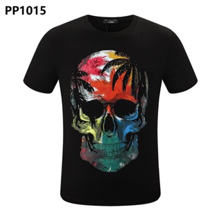 New Style Short-Sleeved T-Shirt PHILIPP PLEIN Casual Philip PP Top Printed Fashion European American Street Wear Pu_01