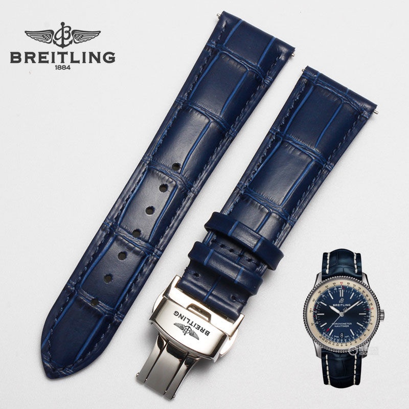 2/26✈Breitling สายนาฬิกาการบินจับเวลา A17325211ค1พี1นักบินชายและหญิงหนังหัวเข็มขัดผีเสื้อ20