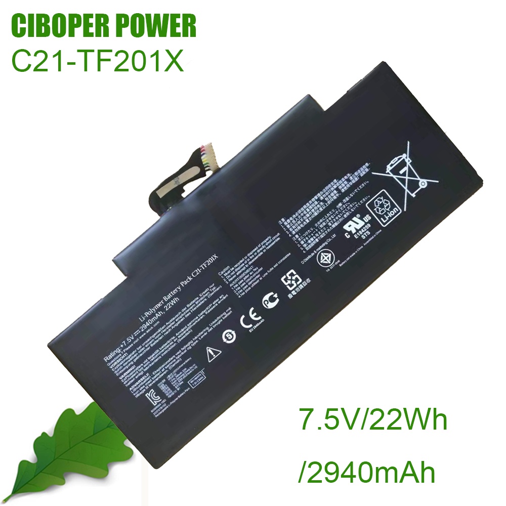 CP Original แบตเตอรี่แล็ปท็อป C21-TF201X 7.5V/22Wh/2940MAh สำหรับ Transformer Pad TF300 TF300T TF300
