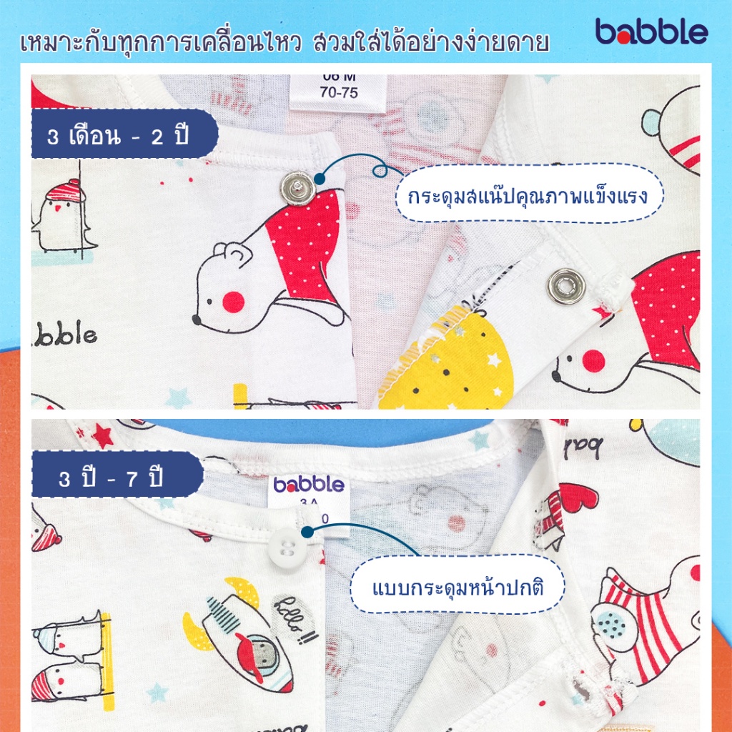 BABBLE ชุดเด็ก ชุดเซตเด็ก อายุ 6 เดือน ถึง 7 ปี คอลเลคชั่น Polar Bear (BSS)