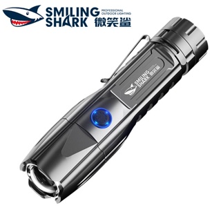 SmilingShark E32C ไฟฉาย led ไฟฉายแรงสูง 3000lumens P90 USB แบบชาร์จไฟได้ Zoomable Waterproof สำหรับการตั้งแคมป์เดินป่าในครัวเรือน