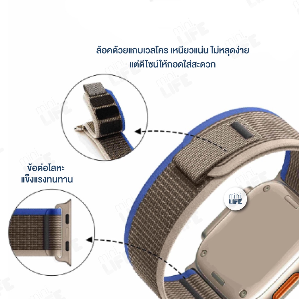 [ พร้อมส่ง ] สาย ผ้า สำหรับ iWatch trail loop band Strap สาย nylon series 1 - 10 se Ultra