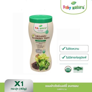 Baby Natura ข้าวไรซ์เบอร์รี่ อบกรอบ ออร์แกนิค รสผักรวม สำหรับเด็ก6เดือนขึ้นไป ขนาด 40 กรัม