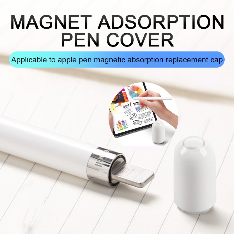 Magnetic Cap for Apple Pencil, Magnetic Replacement Protective Cap Cover for iPad Pro Pencil - White 1pc