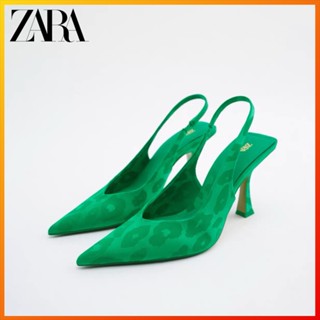 Zara ใหม่ รองเท้าส้นสูง สไตล์ฮ่องกงย้อนยุค 2 สี แฟชั่นฤดูใบไม้ผลิ และฤดูร้อน สําหรับผู้หญิง