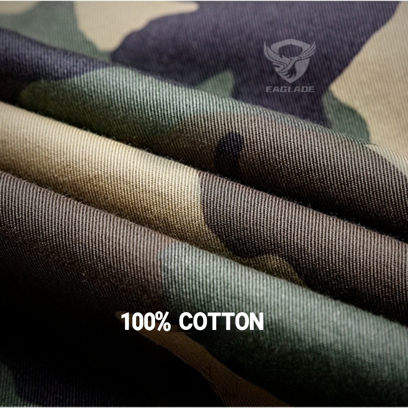 กางเกงคาร์โก้ยุทธวิธีเดินป่ากีฬากลางแจ้งผ้าฝ้ายลายพรางกระเป๋าหลายช่อง - รูปที่ 3