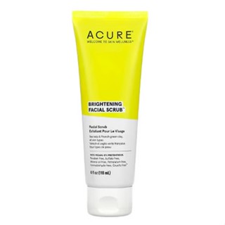 Acure Brilliantly Brightening Facial Scrub 118 ml (Exp. 01/2026) สครับขัดผิวเพื่อผิวหน้ากระจ่างใส Sea Kelp&amp;French Green