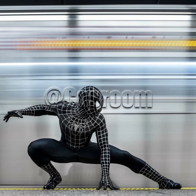 Maguire Sperman เครื่องแต่งกายสีดํา/สีแดง Raimi Man คอสเพลย์ Superboys Zentai สูท thumbnail 4