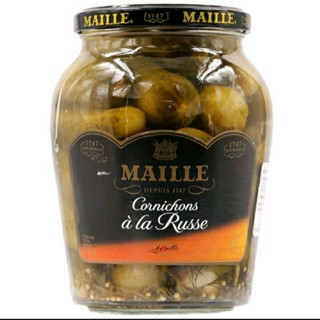 มายด์ แตงกวาดองผสมเครื่องเทศในน้ำปรุงรส Maille Cornichons à la russe 820g.