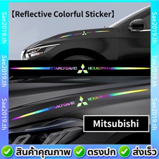 【Mitsubishi/ มิตซูบิชิ】สติ๊กเกอร์โลโก้สะท้อนแสงกันน้ําสําหรับตกแต่งรถยนต์ สติกเกอร์ติดรถ สีสันสดใส สะท้อนแสง อุปกรณ์เสริมสำหรับ