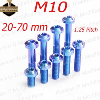 Flawless-ti Gr5 น็อตท่อไอเสียสวิงอาร์ม M10X20 25 30 35 40 45 50 55 60 70X1.25 สําหรับ Honda PCX 150 160 Click 125i 150i 160 Wave 125i