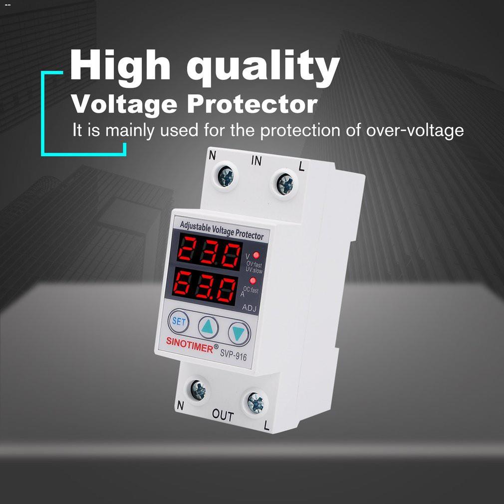 ✈♛✇อุปกรณ์ป้องกันไฟเกิน/ไฟตก/กระแสเกิน (Dual) SINOTIMER SVP-916 230V Auto-recovery Under/Over Voltage Protector