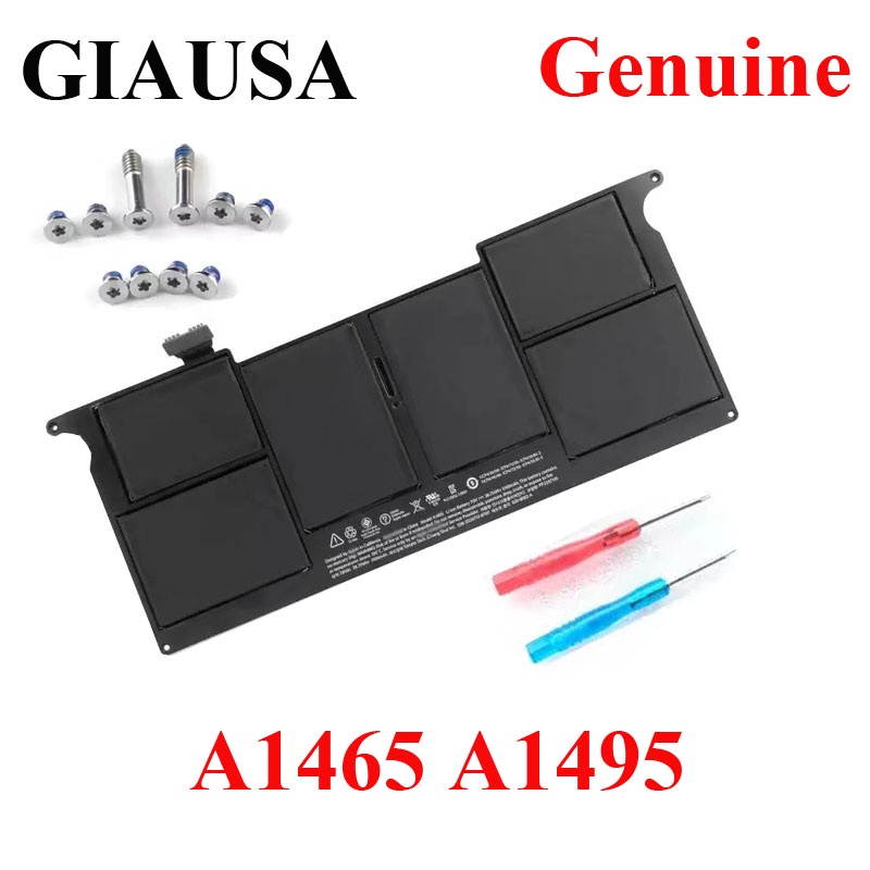 ของแท้ A1495แบตเตอรี่สำหรับ Macbook Air 11นิ้ว A1465 2013 2014 2015 2017 MD711/A MD712/A MD711/B MD712/B ฟรีฐานสกรูเครื่