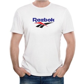 เสื้อยืดสีขาว เสื้อไม่ต้องรีด เสื้อยืดผ้าคอตตอน เสื้อโอเวอร์ไซ - Reebokบิ๊กโลโก้นักกีฬากีฬาTshirt