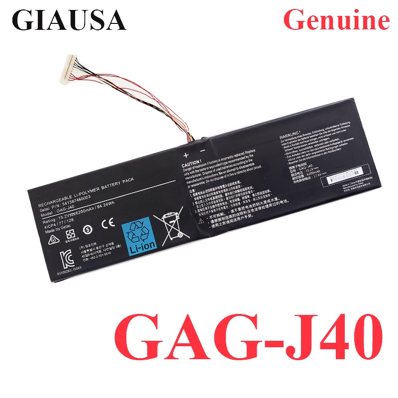 GIAUSA แบตเตอรี่ GAG-J40แท้สำหรับ Gigabyte Aero 15 14 V7 14-W-CF2 14-P64WV6 P64Wv7-De325Tb 541387460