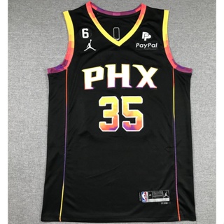 เสื้อกีฬาบาสเก็ตบอล ปักลาย Phoenix suns 35 Kevin Durant PHX 2023 mark 6 สีดํา สําหรับผู้ชาย