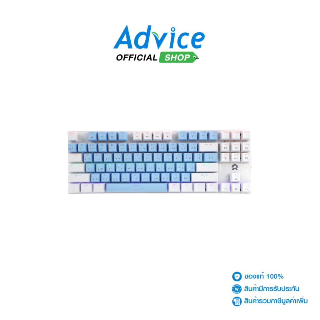 OKER KEYBOARD (คีย์บอร์ด) K-425 (WHITE/BLUE) - (BLUE-SWITCH) - A0143879