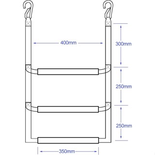 บันไดเชือกเป่าลม สําหรับเรือคายัค รถจักรยานยนต์ เรือแคนู (3 ขั้น)