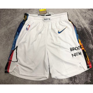 hot pressed 2023 nba Brooklyn Nets white city edition basketball shorts