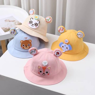 (พร้อมส่ง) หมวกเด็ก หมวกบักเก็ต (Bucket) แต่งหู ติดตุ๊กตาหมีแพนดา ช้าง 🐼 หมวกแฟชั่นเด็ก 5เดือน-3ปี รอบหัว:48-50 cm.