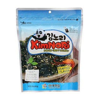 คิมโนริ สาหร่ายเกาหลีกรอบรสซีฟู้ดทะเล Kimnori Korean Crispy Seaweed Seafood Flavour 40g.