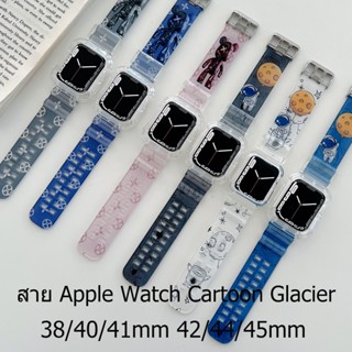 สายนาฬิกาซิลิโคนพิมพ์ลายการ์ตูนสำหรับ iWatch 38 40 41 42 44 45mm Apple Watch Series 8 7 6 SE 5 4 3 2 1