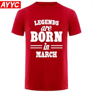 Bubunite เสื้อยืดแขนสั้น พิมพ์ลาย Legends Are Born In March แฟชั่นฤดูร้อน สําหรับผู้ชาย และผู้หญิง 39S-5XL