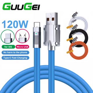 Guugei สายชาร์จ USB Type C 120W 6A ชาร์จเร็วมาก สําหรับ Xiaomi Huawei Samsung USB Type C