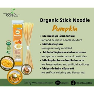 ORGANIC NOODLE เส้นออร์แกนิค ( รสฟักทอง ) บะหมี่ผัก Vegan มังสวิรัติ เส้นบะหมี่ 200g