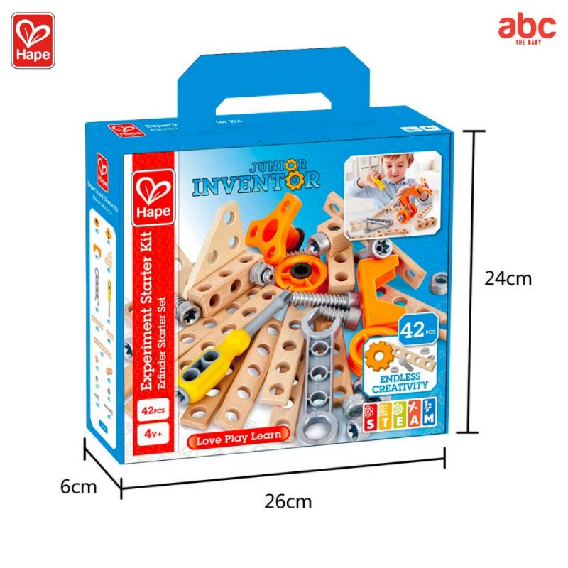 [Hape] ชุดเริ่มต้นนักประดิษฐ์ Experiment Starter Kit (4Y+) (42 ชิ้นในกล่อง) เครื่องมือช่าง - E3031