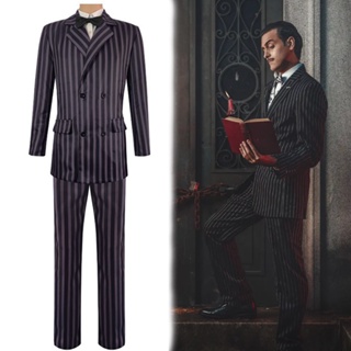 Gomez Addams คอสเพลย์ อนิเมะ ชุดฮาโลวีน ชุดงานรื่นเริง ผู้ใหญ่ เสื้อเด็ก เสื้อ กางเกง เนคไท ชุดปาร์ตี้