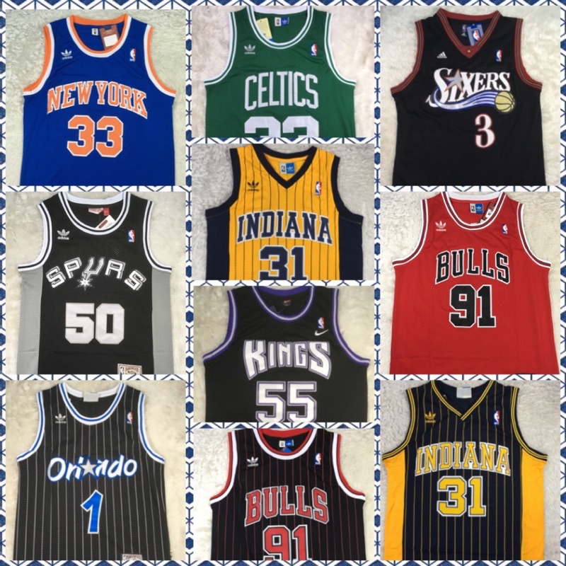 เสื้อบาส งานปัก bird rodman mcgredy nba