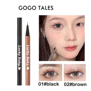 Gogo TALES ปากกาอายไลเนอร์ แบบน้ํา สีดํา ไม่เลอะง่าย ละเอียดมาก และทนทาน กันน้ํา สีน้ําตาลนอน ปากกาไหม