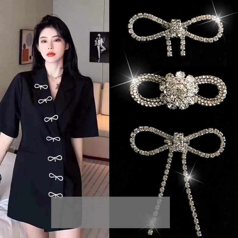 เข็มกลัดติดโบว์พู่เงาระดับไฮเอนด์(มีให้เลือก 22 แบบ)เครื่องประดับแฟชั่นสวยงาม