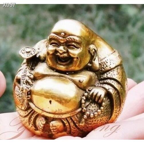 X057YM  312  Chinese Open light, pure copper Ruyi Maitreya Buddha Buddha Statue figurine Home Furnishing Feng Shui whole