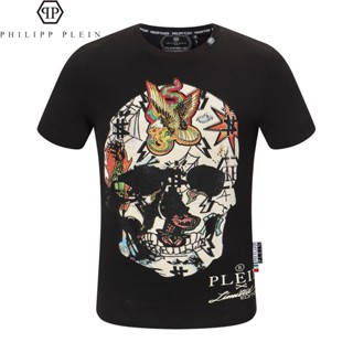 Philip Short-Sleeved New Style PP PHILIPP PLEIN Pure Cotton Trendy Must-Have Graffiti Round Neck Soft Fashion Casua_01