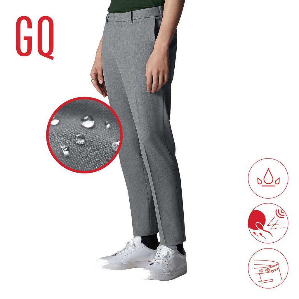 ❃GQ PerfectPants™ กางเกงขายาวผ้าสะท้อนน้ำ สีเทาอ่อน