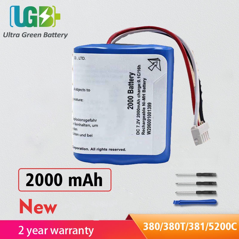 UGB Braava 380 380T แบตเตอรี่สำหรับ IRobot Braava380 380T 380J 381 5200C Mint 5200 Mop Mopping หุ่นย