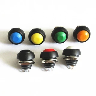 Pbs-33b สวิตช์ปุ่มกด ทรงกลม ขนาดเล็ก 12 มม. กันน้ํา PBS-33B 12 มม. สีดํา ขาว เหลือง ส้ม น้ําเงิน เขียว แดง
