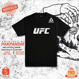 เสื้อยืดสีดำ เสื้อไม่ต้องรีด เสื้อยืดผู้หญิง - UFC&amp;REEBOKเสื้อยืดผ้าฝ้าย100%/สต็อกพร้อม