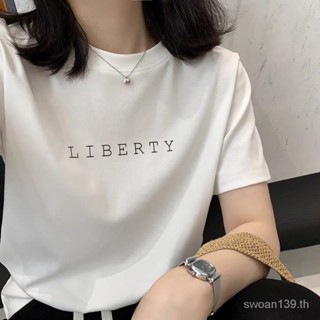 🌟จัดส่งทันที🌟เสื้อยืด สกรีนข้อความ Liberty เสรีภาพ แนวมินิมอล สุดชิค ผ้านิ่มๆ ใส่สบาย swoan139.th