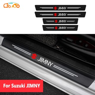 GTIOATO สำหรับ Suzuki Jimny 4ชิ้น คาร์บอนไฟเบอร์ แผ่นกันรอยประตูรถยน กันรอยประตูรถยนต์ สติ๊กเกอร์ติดรถ