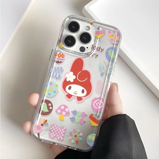 เคสโทรศัพท์มือถือ แบบใส ลายการ์ตูนเมโลดี้ สําหรับ iphone 14promax 13 12 11 7Plus 7 8 Plus X XR XSMax