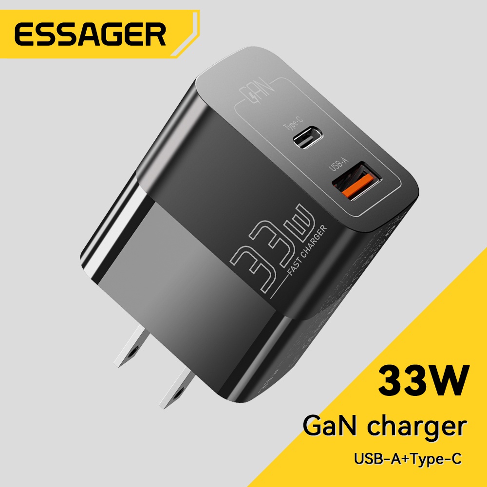 ซื้อ Essager ที่ชาร์จ USB C 33W GaN Type C PD ชาร์จเร็ว สําหรับ iP 14 13 12 11 Pro Max XS 8 P iPd Pro Air Mini