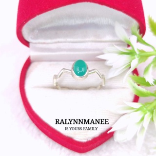 RA017 แหวนพลอยโมราแท้ ( Chrysoprase ) ตัวเรือนเงินแท้ 925 ชุบทองคำขาว มีไซส์ 57 ไซส์อื่นมีค่าแก้ไซส์ 150 บาทค่ะ