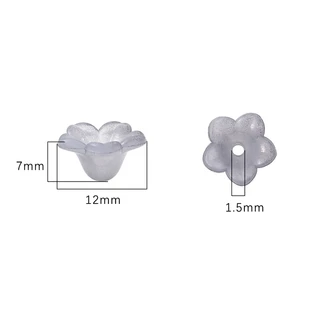 [12X7 มม.] ลูกปัดอะคริลิคใส ลายดอกไม้ สองสี สําหรับทําเครื่องประดับ สร้อยคอ DIY 100 ชิ้น