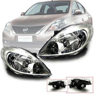 ไฟหน้า โคมไฟหน้า รุ่น นิสสัน อเมร่า NISSAN ALMARA ปี 2011 - 2013 ข้าง ซ้าย +  nissan-headlight-parts T2