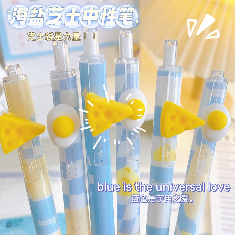 Letit ปากกาเจลชีส ลายการ์ตูนน่ารัก ขนาด 0.5 มม. ยืดหดได้ อุปกรณ์เครื่องเขียน สําหรับโรงเรียน